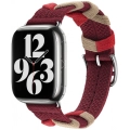 Apple Watch 44mm Kordon Renkli Sarmal Örgü Tasarımlı KRD-97  - Kırmızı