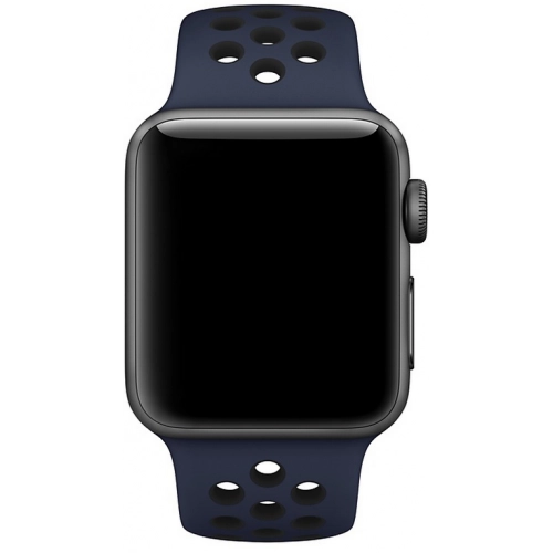 Apple Watch 44mm Kordon Spor Silikon Delikli KRD-02 - Lacivert