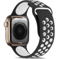 Apple Watch 44mm Kordon Spor Silikon Delikli KRD-02 - Siyah