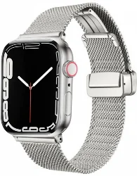 Apple Watch 44mm Kordon Zore KRD-85 22mm Metal Kordon - Gümüş