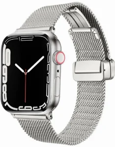 Apple Watch 44mm Kordon Zore KRD-85 22mm Metal Kordon - Gümüş