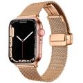 Apple Watch 44mm Kordon Zore KRD-85 22mm Metal Kordon - Rose Gold