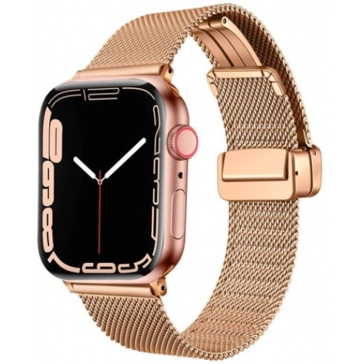 Apple Watch 44mm Kordon Zore KRD-85 22mm Metal Kordon - Rose Gold