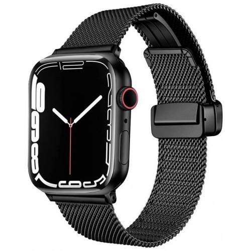 Apple Watch 44mm Kordon Zore KRD-85 22mm Metal Kordon - Siyah