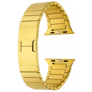 Apple Watch 44mm Metal Kordon Çizgi Tasarım Şık Ve Dayanıklı KRD-82 - Gold