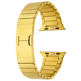 Apple Watch 44mm Metal Kordon Çizgi Tasarım Şık Ve Dayanıklı KRD-82 - Gold