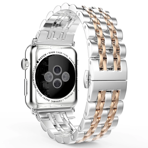 Apple Watch 44mm Metal Kordon Klipsli KRD-14 - Rose Gold