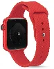 Apple Watch 44mm Silikon Kordon Hasır Örgü Dizayn - Kırmızı