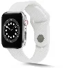 Apple Watch 44mm Silikon Kordon Hasır Örgü Dizayn KRD-37 - Beyaz