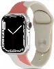 Apple Watch 44mm Silikon Kordon Renkli Desenli Esnek KRD-62 - Rouge Powder