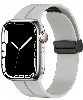Apple Watch 44mm Silikon Kordon Zore KRD-84 Soft Pürüzsüz Metal Toka - Gri