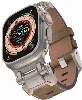 Apple Watch 44mm Zore KRD-114 Metal Başlıklı Suni Deri Kordon - Taba