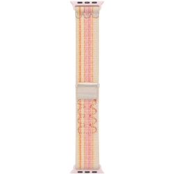Apple Watch 45mm Hasır Kordon Strap Kayış Naylon Örgüİşlemeli KRD-91 - Pembe