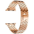 Apple Watch 45mm Kordon KRD-30 Metal Strap Kayış Bal Beteği Dizayn - Rose Gold