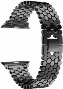Apple Watch 45mm Kordon KRD-30 Metal Strap Kayış Bal Beteği Dizayn - Siyah