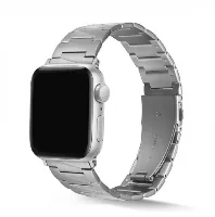 Apple Watch 45mm Kordon KRD-48 Metal Strap Kayış Üçgen Parçalı - Gümüş