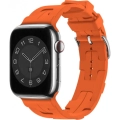 Apple Watch 45mm Kordon Metal Toka Tasarımlı KRD-92 Silikon Kordon - Turuncu