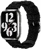 Apple Watch 45mm Kordon Renkli Sarmal Örgü Tasarımlı KRD-97  - Koyu Siyah