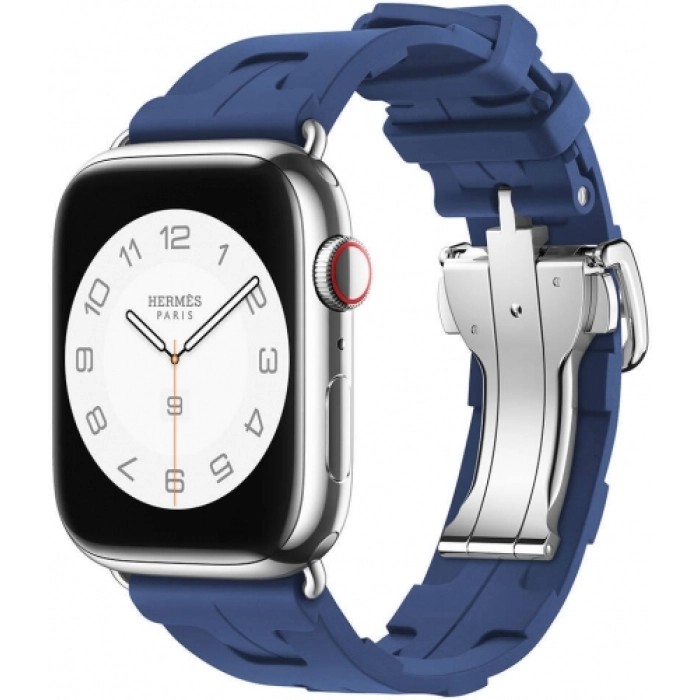 Apple Watch 45mm Kordon Spor Görünümlü KRD-94 Silikon Kordon - Lacivert