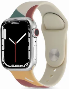 Apple Watch 45mm Silikon Kordon Renkli Desenli Esnek KRD-62 - Green Mango