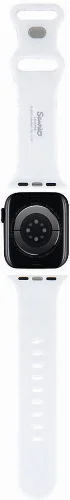 Apple Watch 7 41mm Hello Kitty Orjinal Lisanslı Çizgiler & Kitty Silikon Kordon - Siyah
