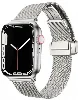 Apple Watch 7 41mm Kordon Zore KRD-85 22mm Metal Kordon - Gümüş