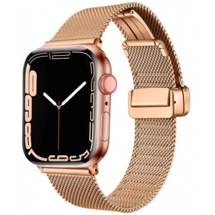 Apple Watch 7 41mm Kordon Zore KRD-85 22mm Metal Kordon - Rose Gold
