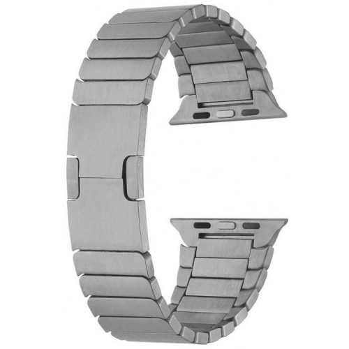 Apple Watch 7 41mm Metal Kordon Çizgi Tasarım Şık Ve Dayanıklı KRD-82 - Gri