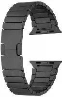Apple Watch 7 41mm Metal Kordon Çizgi Tasarım Şık Ve Dayanıklı KRD-82 - Siyah