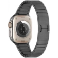 Apple Watch 7 41mm Metal Kordon Çizgi Tasarım Şık Ve Dayanıklı KRD-82 - Siyah
