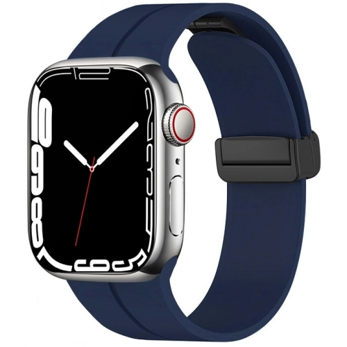 Apple Watch 7 41mm Silikon Kordon Zore KRD-84 Soft Pürüzsüz Metal Toka - Kırmızı