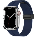 Apple Watch 7 41mm Silikon Kordon Zore KRD-84 Soft Pürüzsüz Metal Toka - Lila