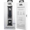 Apple Watch 7 45mm Karl Lagerfeld Orjinal Lisanslı İkonik Karl & Choupette Logolu Silikon Kordon - Siyah