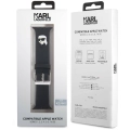 Apple Watch 7 45mm Karl Lagerfeld Orjinal Lisanslı İkonik Karl Head Logolu Silikon Kordon - Beyaz