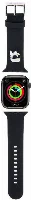 Apple Watch 7 45mm Karl Lagerfeld Orjinal Lisanslı İkonik Karl Head Logolu Silikon Kordon - Siyah