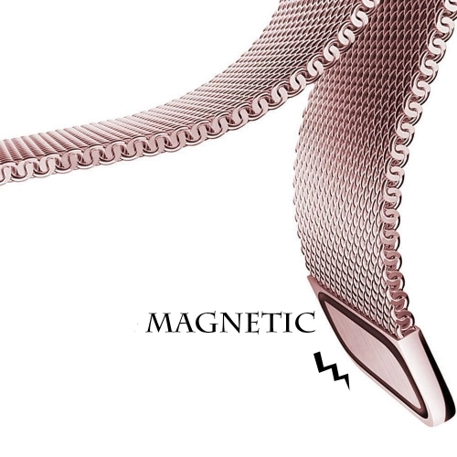 Apple Watch 45mm Metal Kordon Tel Örgü İşlemeli Mıknatıslı KRD-01 - Gold