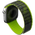 Apple Watch 7 45mm Kordon Youngkit Technological Magnetik Tak Çıkar Silikon Strap Kayış - Yeşil