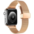 Apple Watch 7 45mm Kordon Zore KRD-85 22mm Metal Kordon - Gold