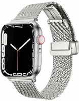 Apple Watch 7 45mm Kordon Zore KRD-85 22mm Metal Kordon - Gümüş