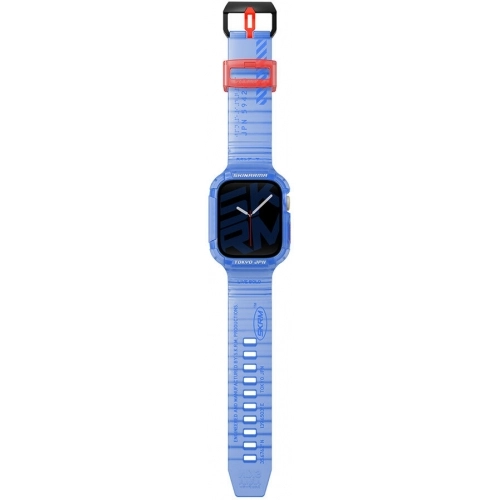 Apple Watch 7 45mm SkinArma Saido Sert PC Kasa Koruyuculu Silikon Kordon - Füme