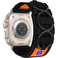 Apple Watch Ultra 49mm Kordon Ayarlanabilir Hafif Hasır Örgü Spor Tasarım Kayış - Siyah
