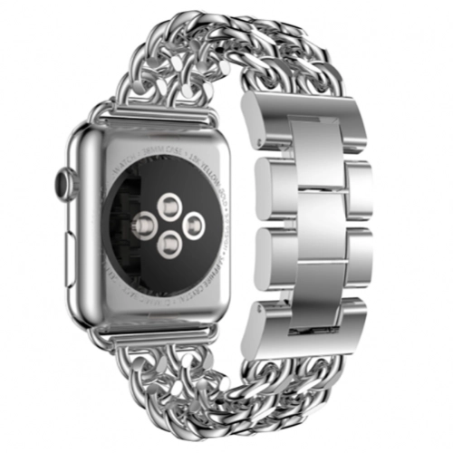 Apple Watch Ultra 49mm Kordon Cowboy Zincir Halkalı Metal Strap Kayış - Gümüş
