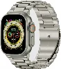 Apple Watch Ultra 49mm Kordon Zarif ve Sağlam Renkli KRD-93 Metal Kordon - Titanyum
