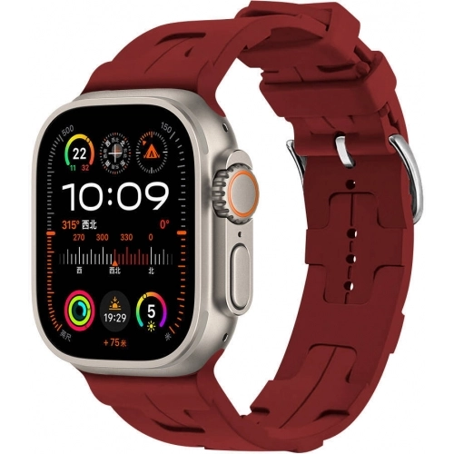Apple Watch Ultra 49mm KRD-92 Silikon Kordon - Kahve Açık