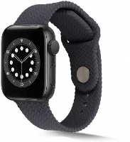 Apple Watch Ultra 49mm Silikon Kordon Hasır Örgü Dizayn KRD-37 - Gri