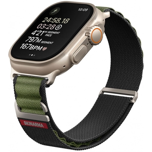 Apple Watch Ultra 49mm SkinArma Kobu Hasır Kordon - Olive