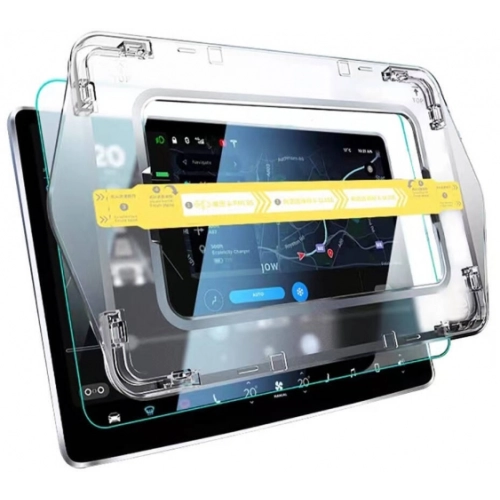 Tesla Model X Araç Multimedya Ekran Koruyucu AR Oleofobik Uygulama Aparatlı Premium Temperli Cam Ekran Koruyucu