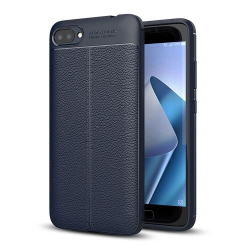 Asus Zenfone 4 Max ZC554KL Kılıf Deri Görünümlü Lüks Parmak İzi Bırakmaz Niss Silikon Kapak - Lacivert