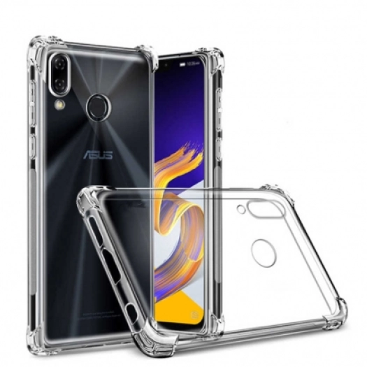 Asus Zenfone 5Z ZS620KL Kılıf Silikon Köşe Korumalı Airbag Darbe Emici Kapak - Şeffaf