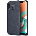 Asus Zenfone 5Z ZS620KL Kılıf Deri Görünümlü Lüks Parmak İzi Bırakmaz Niss Silikon Kapak - Lacivert